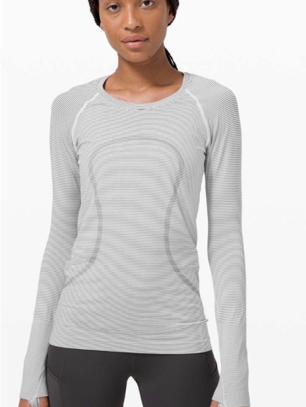 lululemon athletica White Thin-Striped Long Sleeve Crew 6